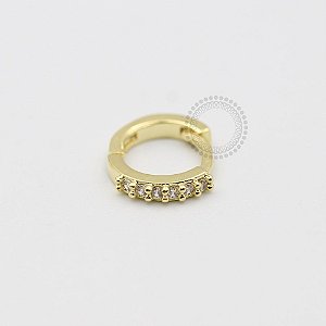 AR08 Argola Clicker Mini 6 CZ (P) Banho Ouro
