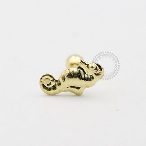 MB37 Microbell Cavalo Marinho Chapa Banho Ouro