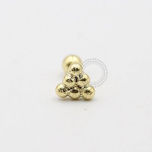 MB52 Microbell Triângulo Bolinhas Banho Ouro