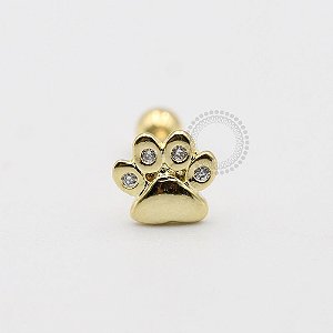 MB65 Microbell Patinha Pedra Zirconia Banho Ouro