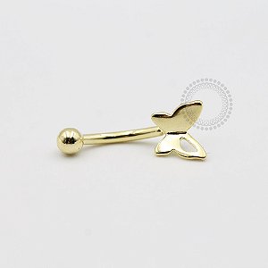 MB85 Microbell Curvo Borboleta Chapa Banho Ouro