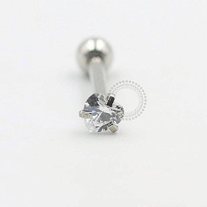 PB81 Microbell Coração Cristal Aço 316L