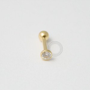 OR01 Microbell Zirconia Flat Ouro 18k  (0,204g)