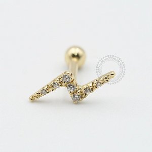 OR11 Microbell Raio Cravejado 7 CZ Ouro 18k