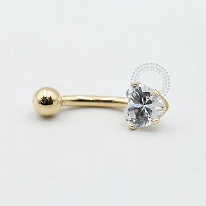 OR12 Navel Zirconia Coração Ouro 18K (0,90g)