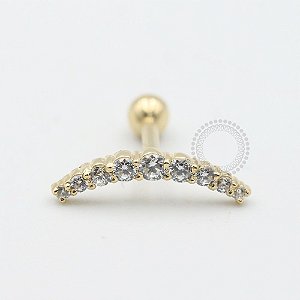 OR13  Microbell Cluster Cravejado 18K (6mm- 0,531g / 8mm- 0,566g)