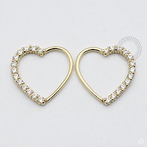 OR23 Coração Daith Cravejado Ouro 18K