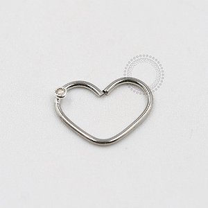 CR05 Daith Coração Pedra Zirconia Banho Ródio