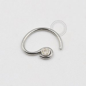 CR12 Daith Circular Pedra Zirconia Rodio