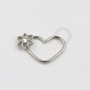 CR23 Daith Coração Flor de Lótus Ródio