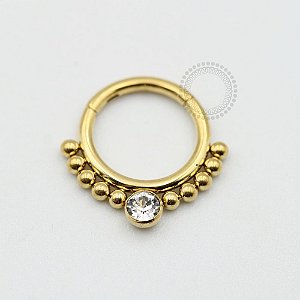 PVD30 Segmento esferas 1 Zirconia  aço PVD gold