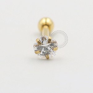 PVD76 Microbell flor strass aço PVD gold