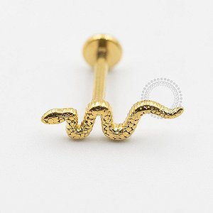PVD85 Labret cobra aço PVD gold