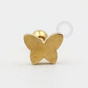 PVD89 Microbell Borboleta Aço PVD Gold