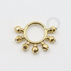 TN548 Segmento Articulado Com Esferas Titânio PVD Gold