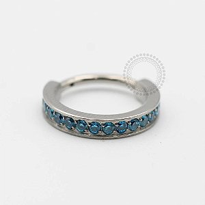 TN137 Segmento CZ Aqua Blue Titânio ASTM F136 (OUTLET)