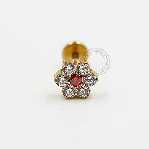 TN215 Labret flor titânio PVD gold