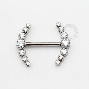 TN371 Nipple Cluster 7 CZ Push Pin Unilateral Titânio ASTM F136
