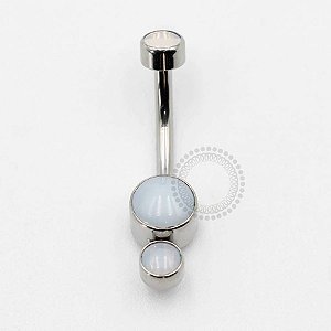 TN157 Navel Piercing Pedra Synthetic Moon Titânio