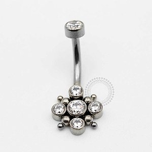 TN18 Navel Piercing 5 CZ Titânio  (OUTLET)