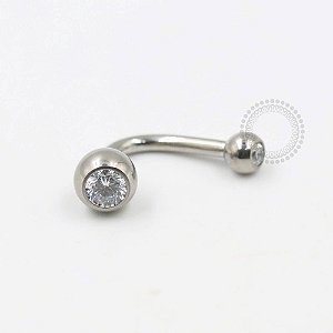 TN285 J Bar Navel Piercing Titânio