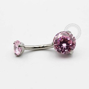 TN88 Navel Piercing CZ Rosa Titânio
