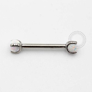 TN314 Nipple Esfera Opala Branca Rosca Interna Titânio ASTM F136
