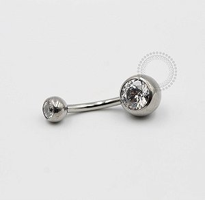 TS09 Navel Piercing CZ Swarovski Titânio