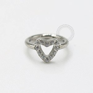 TN774 Segmento Coração Cravejado Titânio ASTM F136 (OUTLET)