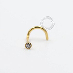 PVD99 Nostril Cristal Aço PVD Gold