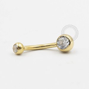 TN359 Navel Zirconia Titânio PVD Gold