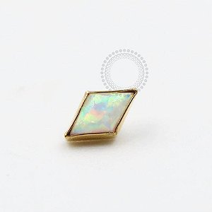 TN1022 Topo Navete Pedra Opala Titânio PVD Gold
