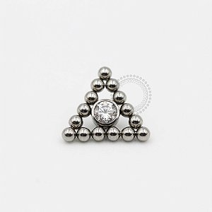 TN124 Topo Pirâmide Esferas Zirconia Titânio ASTM F-136