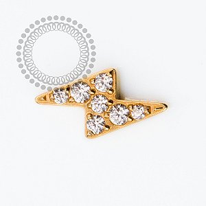 TN269 Topo Raio Cravejado Titânio PVD Gold