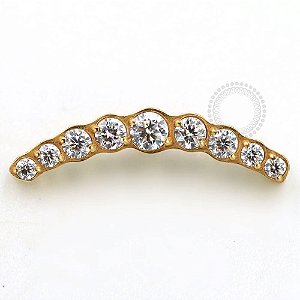 TN717 Topo Cluster Arco de Zircônia Titânio PVD Gold