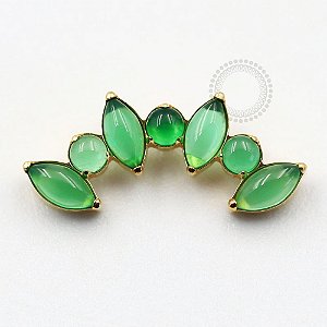 TN752 Topo Cluster Jade Sintética Titânio PVD Gold