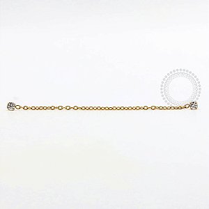 TN768 Topo Pingente Duas Zircônias Titânio PVD Gold
