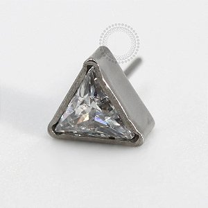 TN804 Topo Push Pin Triângulo Zircônia Titânio