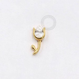 TN897 Topo Tulipa Cristal Titânio PVD Gold