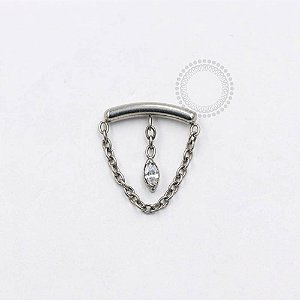 TN898 Topo Arco Com Pingente Ponto De Luz Titânio