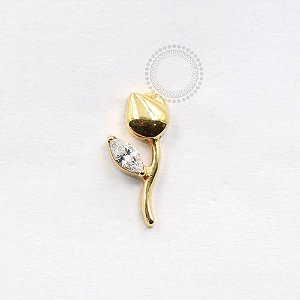 TN902 Topo Rosa Petála Cristal Titânio PVD Gold (OUTLET)