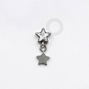 TN910 Topo Estrela Cristal Adereço Estrela Lisa Titânio