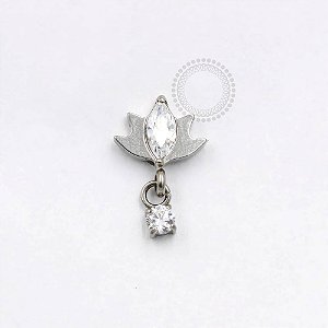 TN911 Topo Flor de Lotus Pingente Zirconia Titânio
