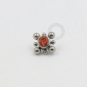 TN247 Topo Zirconia Laranja Esferas Titânio  (OUTLET)