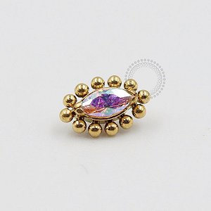 TN320 Topo Navete Com Esferas Titânio PVD Gold (OUTLET)