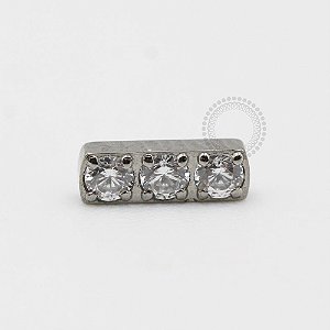 TN334 Topo Barra 3 Zirconias Titânio
