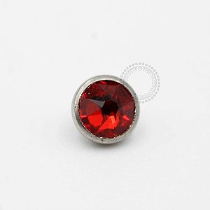 TN386 Topo Microdermal Pedra Cristal Vermelho Titânio ASTM F-136