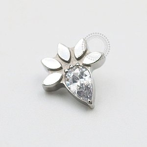 TN514 Topo Gota Zirconia Com Folhas Titânio