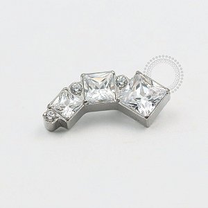 TN535 Topo Cluster CZ Quadrada Titânio