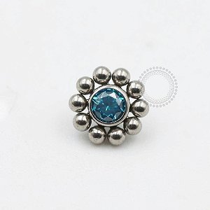 TN567 Topo Sol CZ Azul C Esferas Titânio